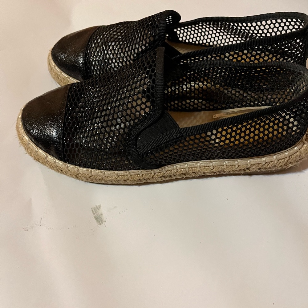Bonnibel Black Mesh Espadrille Shoes - Picture 2 of 3